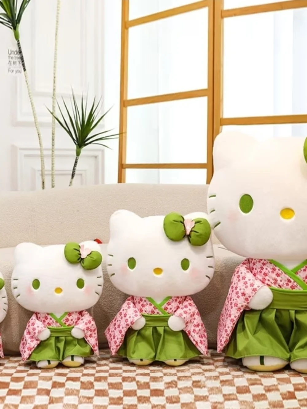 Hello Kitty JAPAN matcha Kimono Sakura Plush New